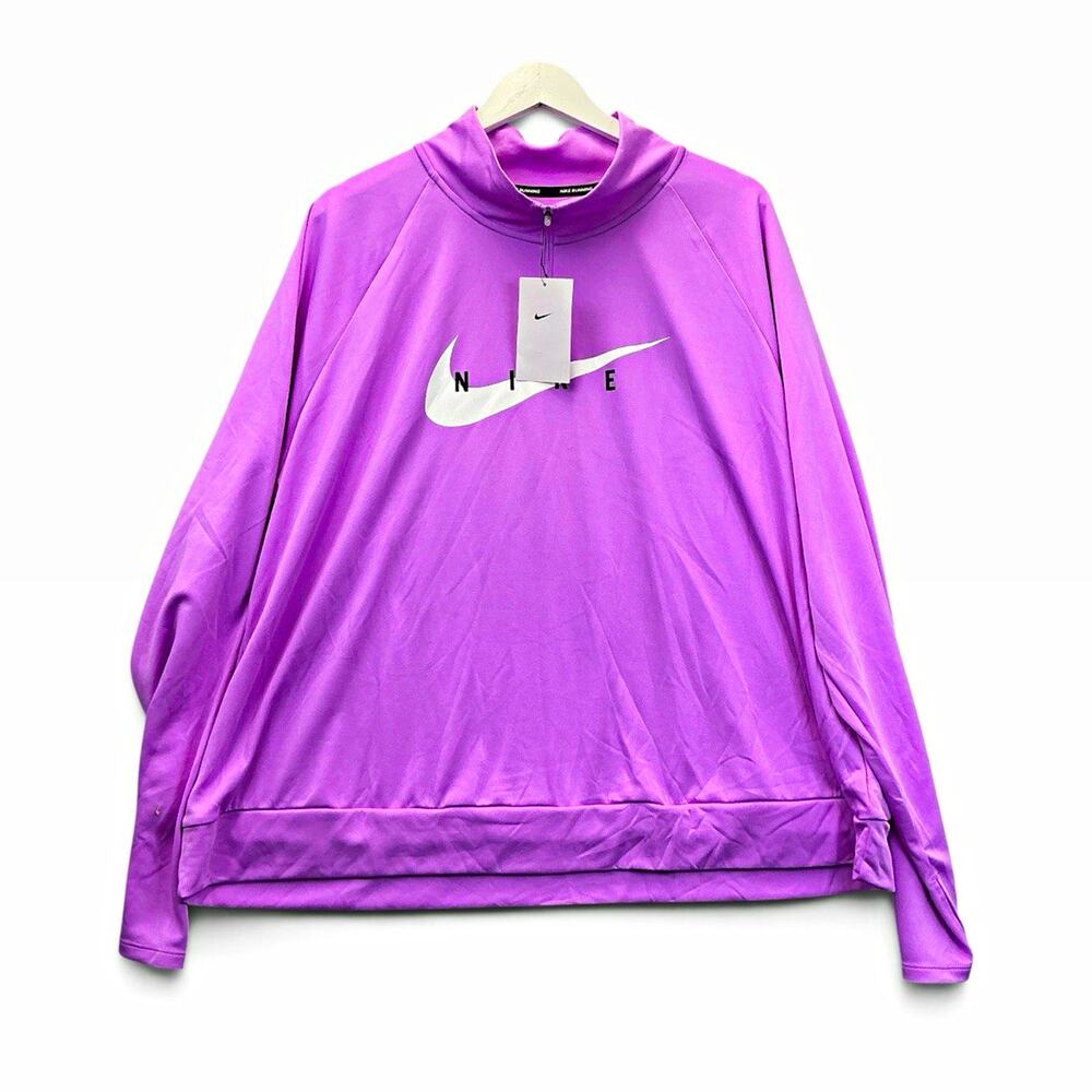 Nike Running Dri-FIT 1/4 Zip Track Jacket Womens Plus 2X Purple